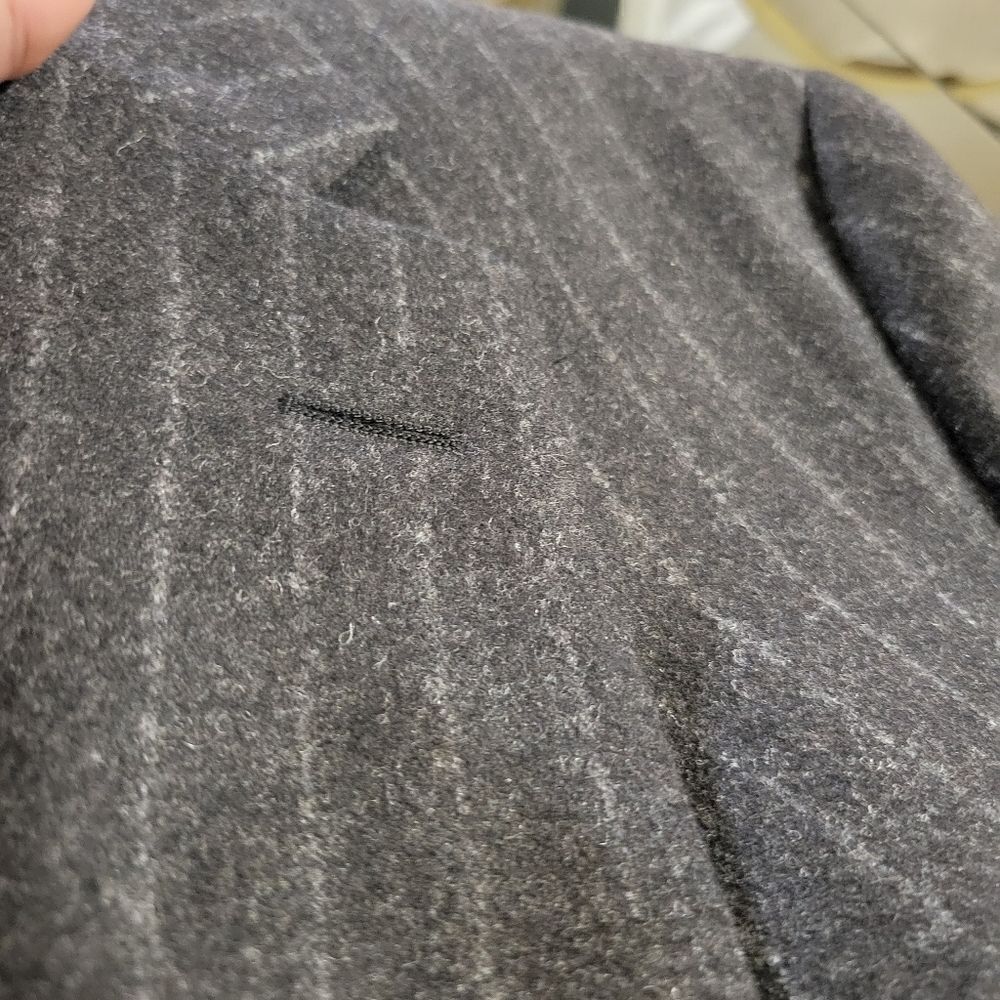 Paul Stuart Wool Blazer Dark Gray Striped Size 41 XL - Picture 4 of 13
